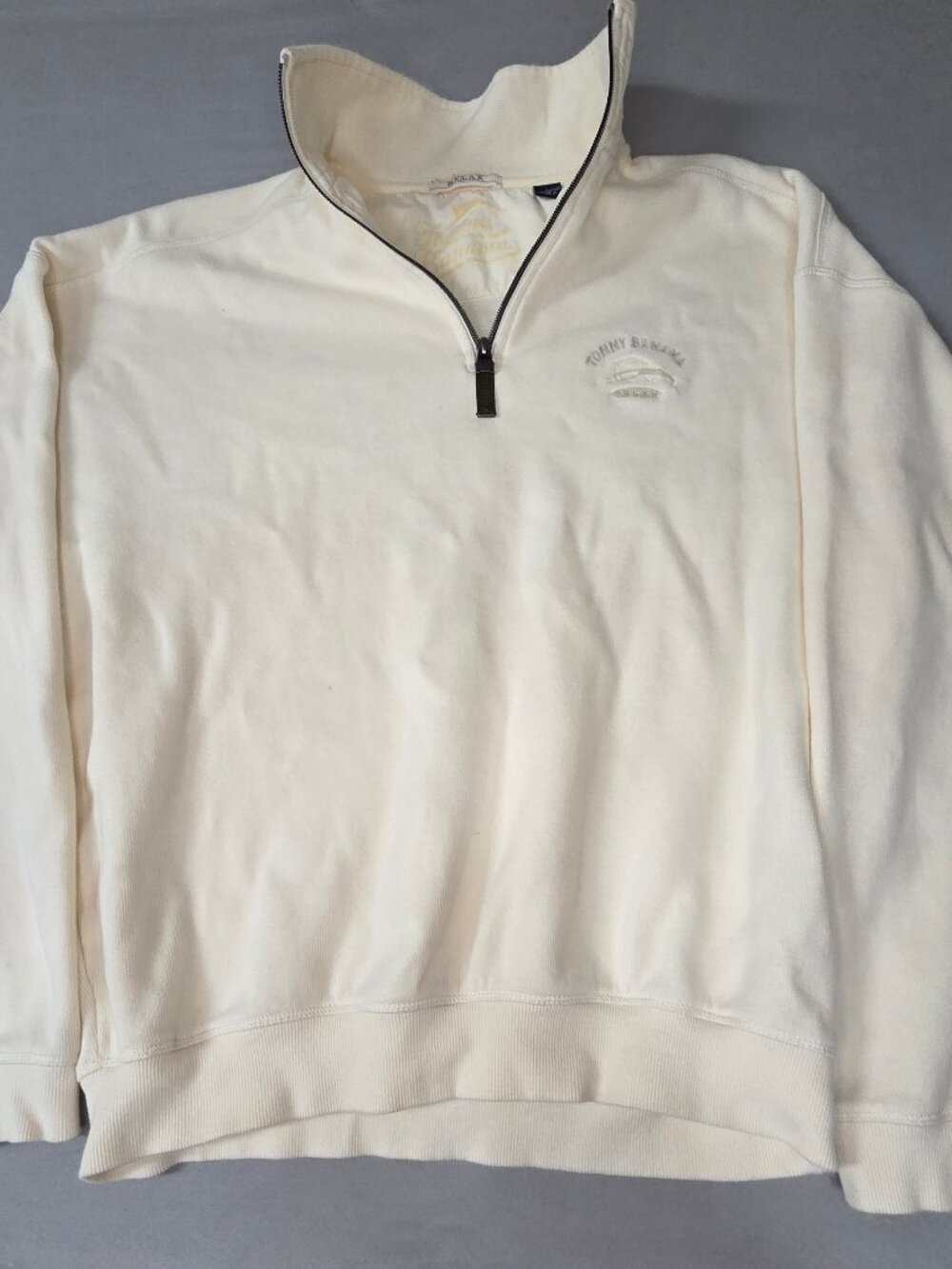 Tommy Bahama Relax L Cream Quarter Zip Pullover